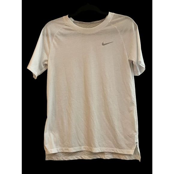 Nike Dri Fit Mesh White Running Shirt SZ S - Picture 1 of 4